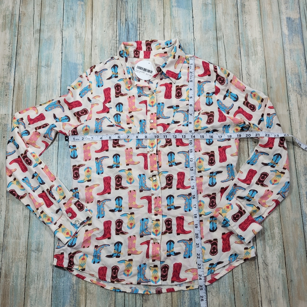 ROPER Colorful Boot Print Button-Up Shirt - Picture 3 of 12